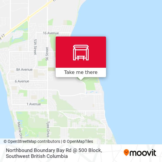 Northbound Boundary Bay Rd @ 500 Block map