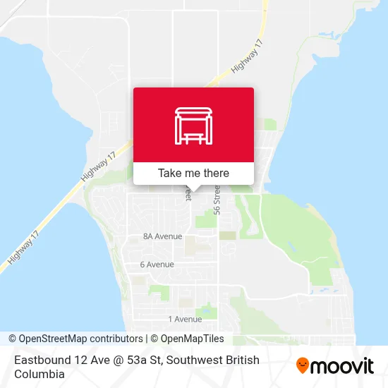 Eastbound 12 Ave @ 53a St map