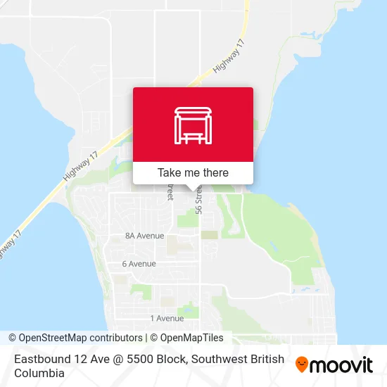 Eastbound 12 Ave @ 5500 Block map