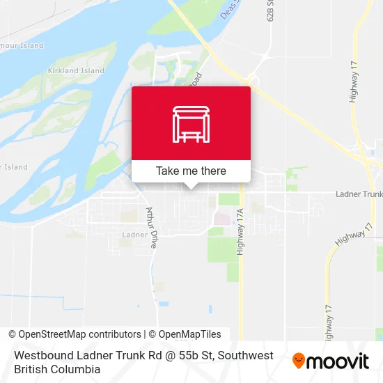 Westbound Ladner Trunk Rd @ 55b St map