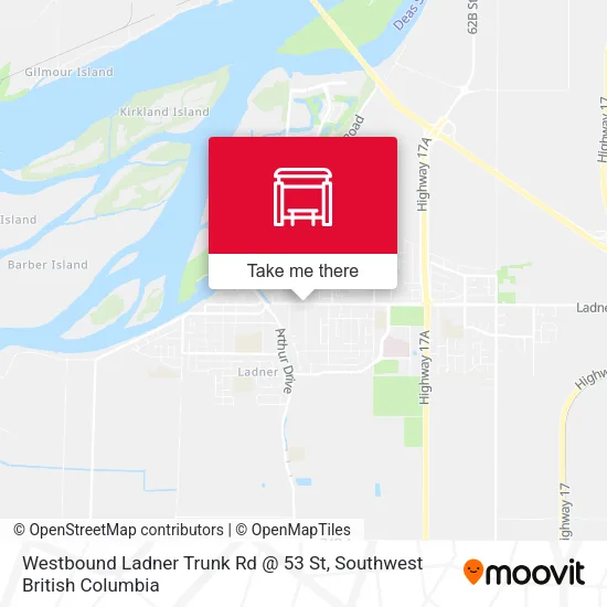 Westbound Ladner Trunk Rd @ 53 St map