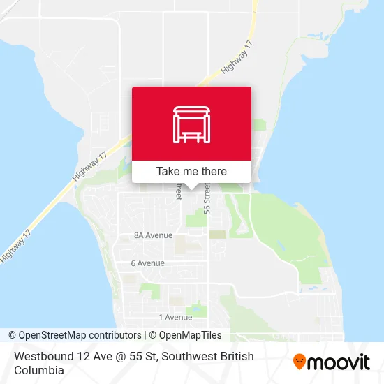 Westbound 12 Ave @ 55 St map