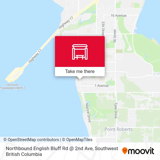 Northbound English Bluff Rd @ 2nd Ave map