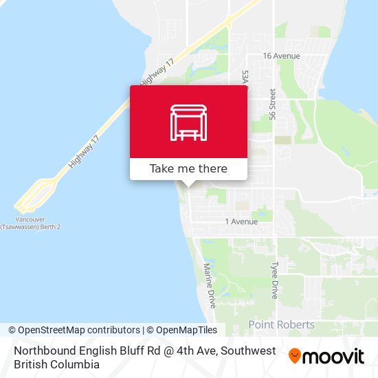 Northbound English Bluff Rd @ 4th Ave map