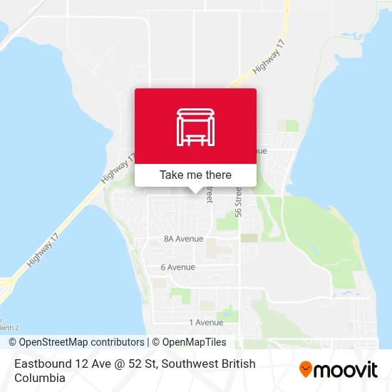 Eastbound 12 Ave @ 52 St map