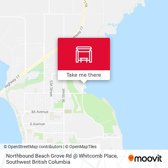 Northbound Beach Grove Rd @ Whitcomb Place map