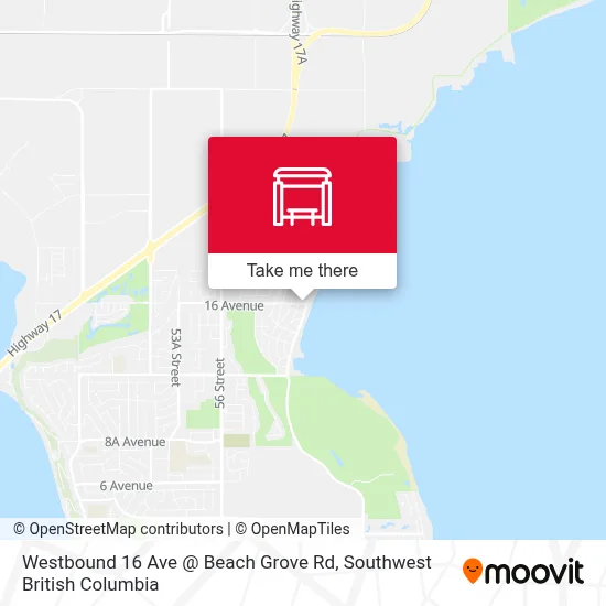 Westbound 16 Ave @ Beach Grove Rd map