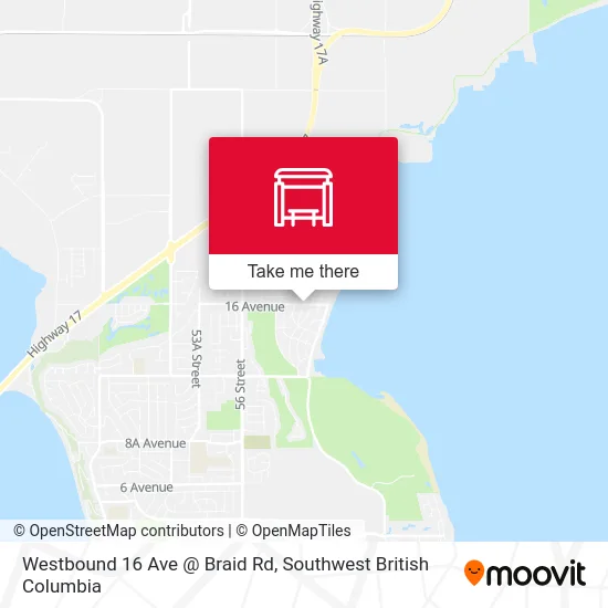 Westbound 16 Ave @ Braid Rd map