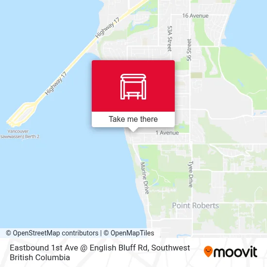 Eastbound 1st Ave @ English Bluff Rd map
