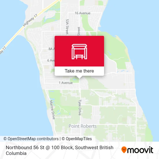 Northbound 56 St @ 100 Block map