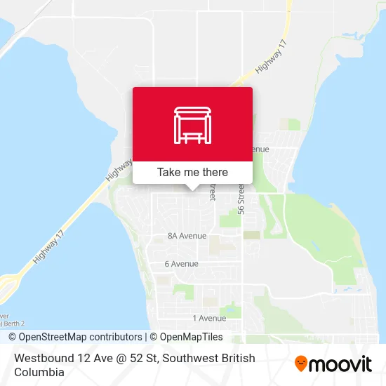 Westbound 12 Ave @ 52 St map