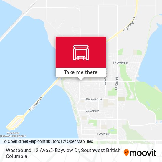 Westbound 12 Ave @ Bayview Dr map