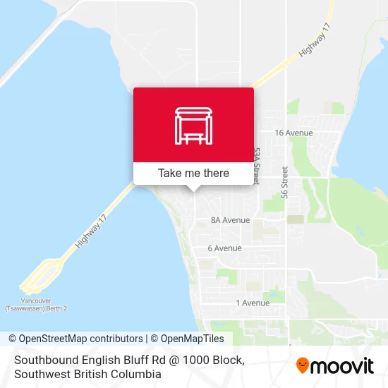 Southbound English Bluff Rd @ 1000 Block map