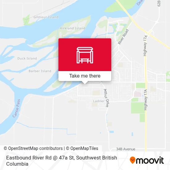 Eastbound River Rd @ 47a St map