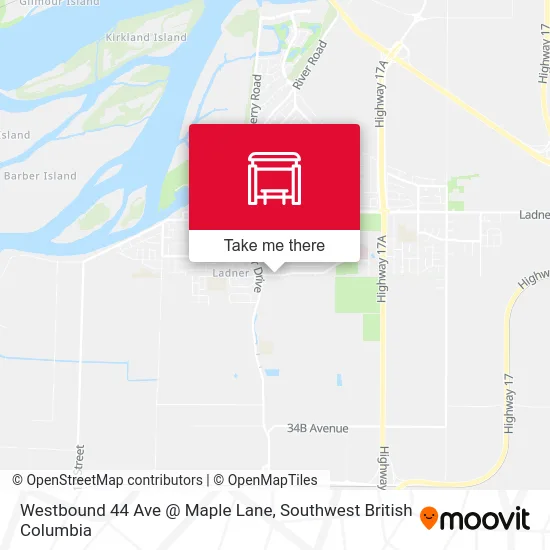 Westbound 44 Ave @ Maple Lane map