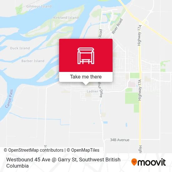 Westbound 45 Ave @ Garry St map