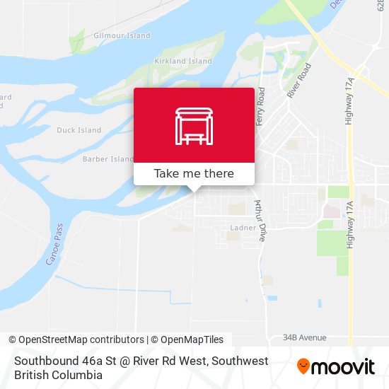 Southbound 46a St @ River Rd West map