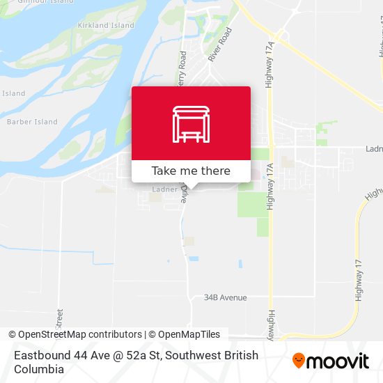 Eastbound 44 Ave @ 52a St map