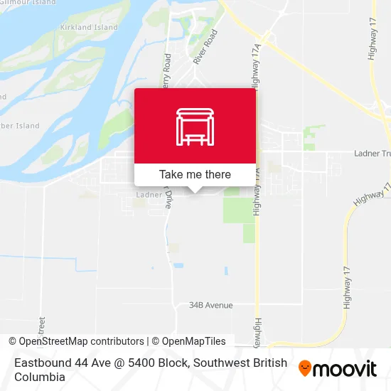 Eastbound 44 Ave @ 5400 Block map