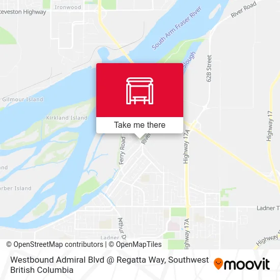 Westbound Admiral Blvd @ Regatta Way map