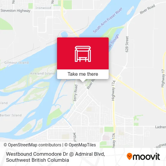 Westbound Commodore Dr @ Admiral Blvd map