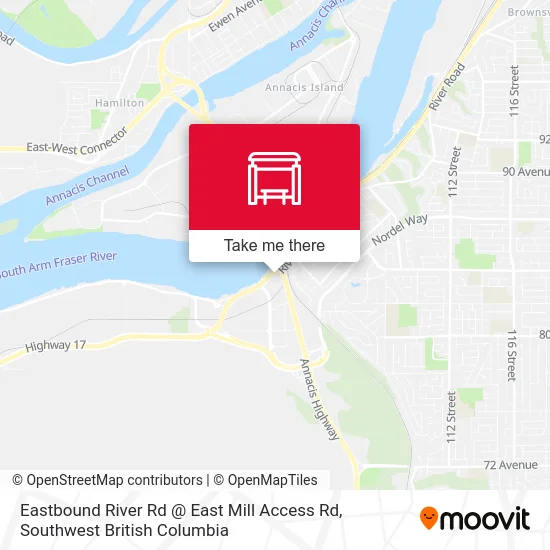 Eastbound River Rd @ East Mill Access Rd map