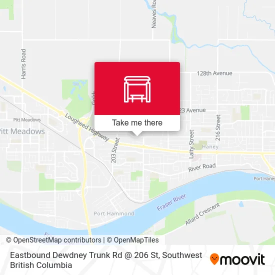 Eastbound Dewdney Trunk Rd @ 206 St map
