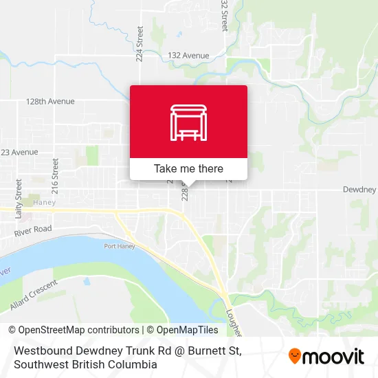 Westbound Dewdney Trunk Rd @ Burnett St map