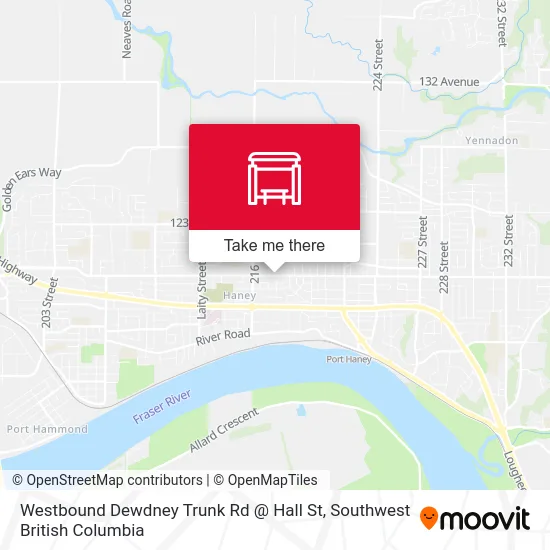 Westbound Dewdney Trunk Rd @ Hall St map