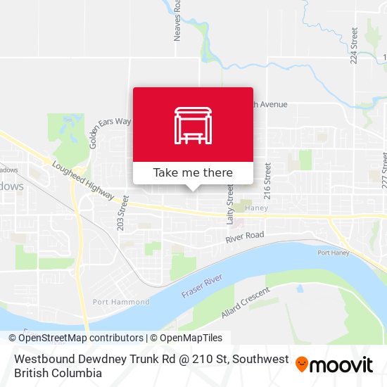 Westbound Dewdney Trunk Rd @ 210 St map