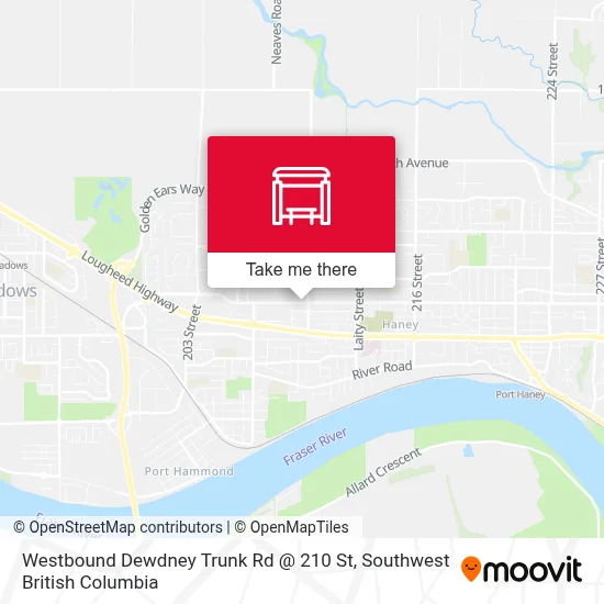Westbound Dewdney Trunk Rd @ 210 St map