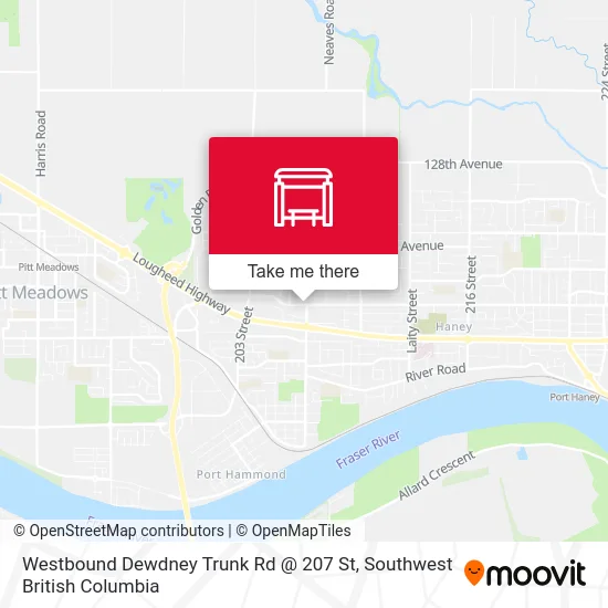 Westbound Dewdney Trunk Rd @ 207 St map