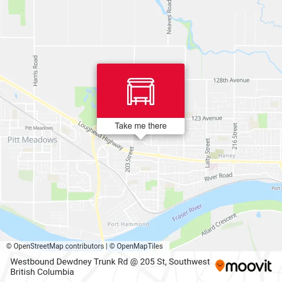 Westbound Dewdney Trunk Rd @ 205 St map
