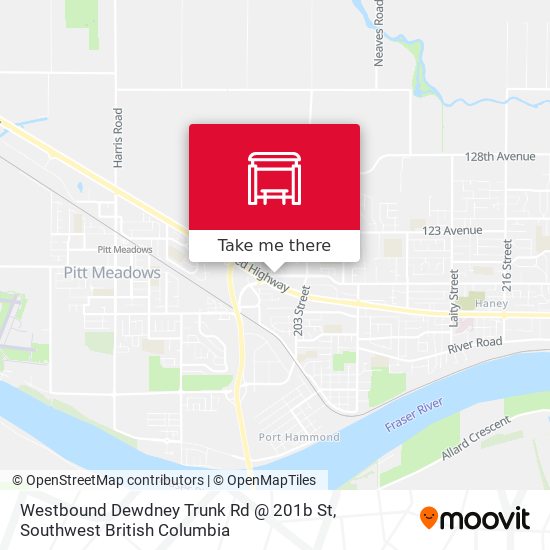 Westbound Dewdney Trunk Rd @ 201b St map