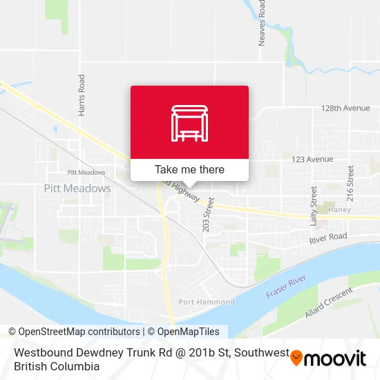 Westbound Dewdney Trunk Rd @ 201b St map