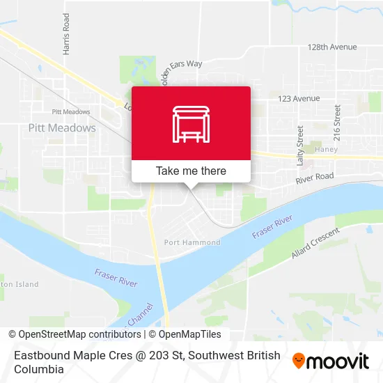 Eastbound Maple Cres @ 203 St map