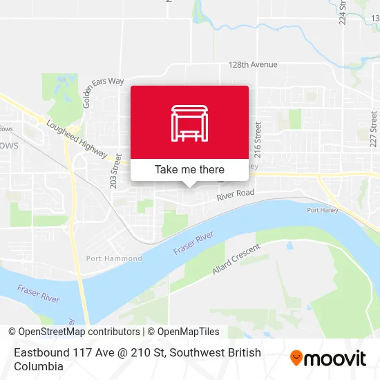 Eastbound 117 Ave @ 210 St map