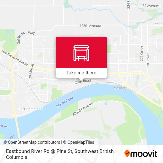 Eastbound River Rd @ Pine St map