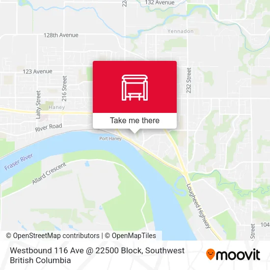 Westbound 116 Ave @ 22500 Block map