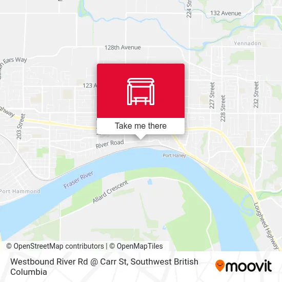 Westbound River Rd @ Carr St map