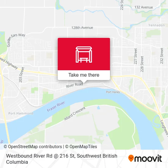 Westbound River Rd @ 216 St map