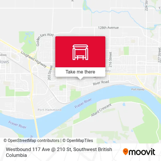 Westbound 117 Ave @ 210 St map
