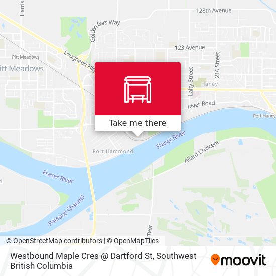 Westbound Maple Cres @ Dartford St map
