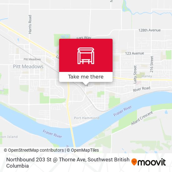 Northbound 203 St @ Thorne Ave map