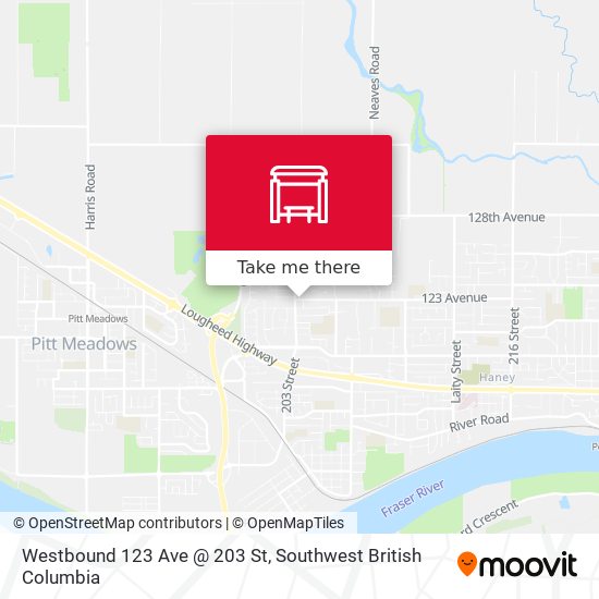 Westbound 123 Ave @ 203 St map