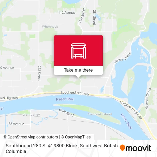 Southbound 280 St @ 9800 Block map