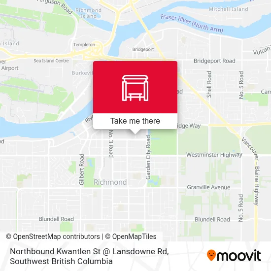 Northbound Kwantlen St @ Lansdowne Rd map