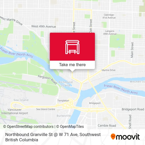 Northbound Granville St @ W 71 Ave plan