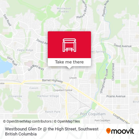 Westbound Glen Dr @ the High Street map