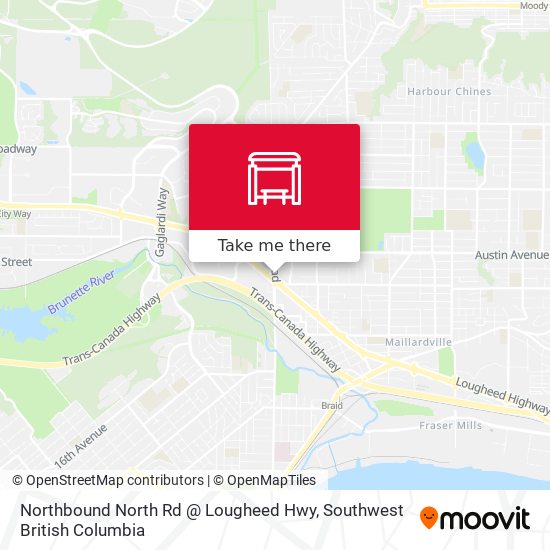 Northbound North Rd @ Lougheed Hwy map